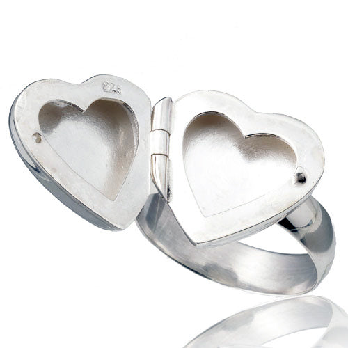 ERR 658 Silver Monogram Heart Locket Ring 2 grande